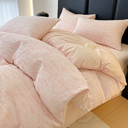 （总）静家居-简约原创家纺 2025新款全棉穿绳工艺大提花四件套-风格1