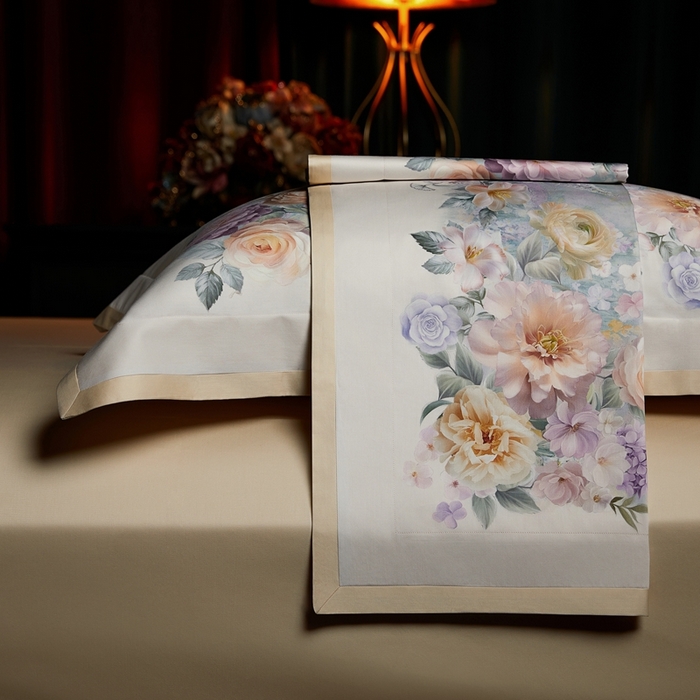 91家纺网 家纺一手货源 找家纺 米多多 2025新款新疆长绒棉数码印花四件套-暗香 暗香-米黄