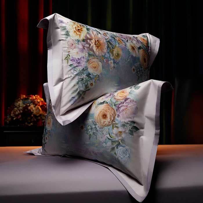 91家纺网 家纺一手货源 找家纺 米多多 2025新款新疆长绒棉数码印花四件套-暗香 暗香-紫