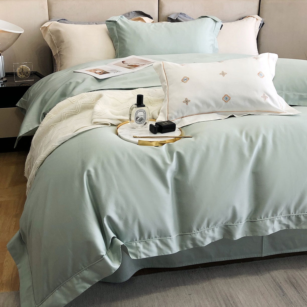 91家纺网 家纺一手货源 找家纺 （总）乐美家纺 2025新款A类100支—简爱系列埋线工艺四件套