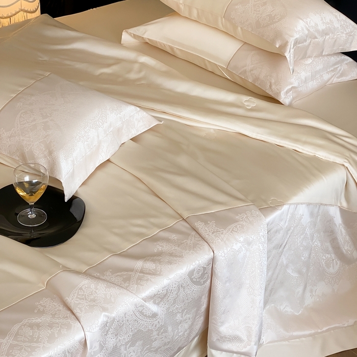 91家纺网 家纺一手货源 找家纺 太古汇2025春夏新款兰精天丝高精密夏被夏凉被空调被四件套奥斯汀系列奥斯汀系列 奥斯汀-奶油白