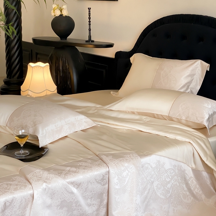 91家纺网 家纺一手货源 找家纺 太古汇2025春夏新款兰精天丝高精密夏被夏凉被空调被四件套奥斯汀系列奥斯汀系列 奥斯汀-奶油白