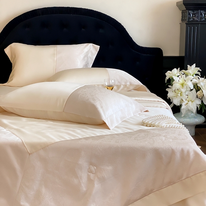 91家纺网 家纺一手货源 找家纺 太古汇2025春夏新款兰精天丝高精密夏被夏凉被空调被四件套奥斯汀系列奥斯汀系列 奥斯汀-奶油白