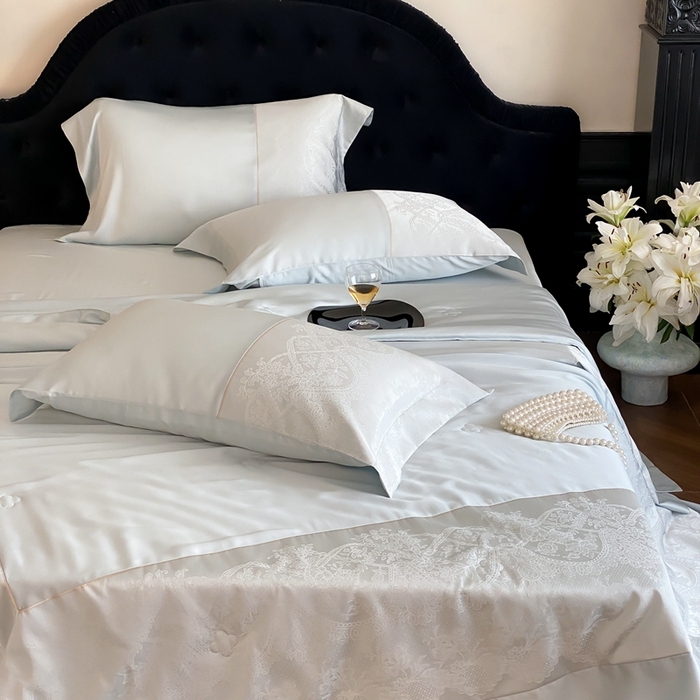 91家纺网 家纺一手货源 找家纺 太古汇2025春夏新款兰精天丝高精密夏被夏凉被空调被四件套奥斯汀系列奥斯汀系列 奥斯汀-天蓝