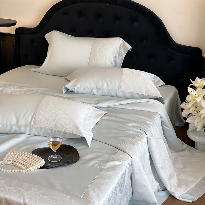 91家纺网 家纺一手货源 找家纺 太古汇2025春夏新款兰精天丝高精密夏被夏凉被空调被四件套奥斯汀系列奥斯汀系列 奥斯汀-天蓝