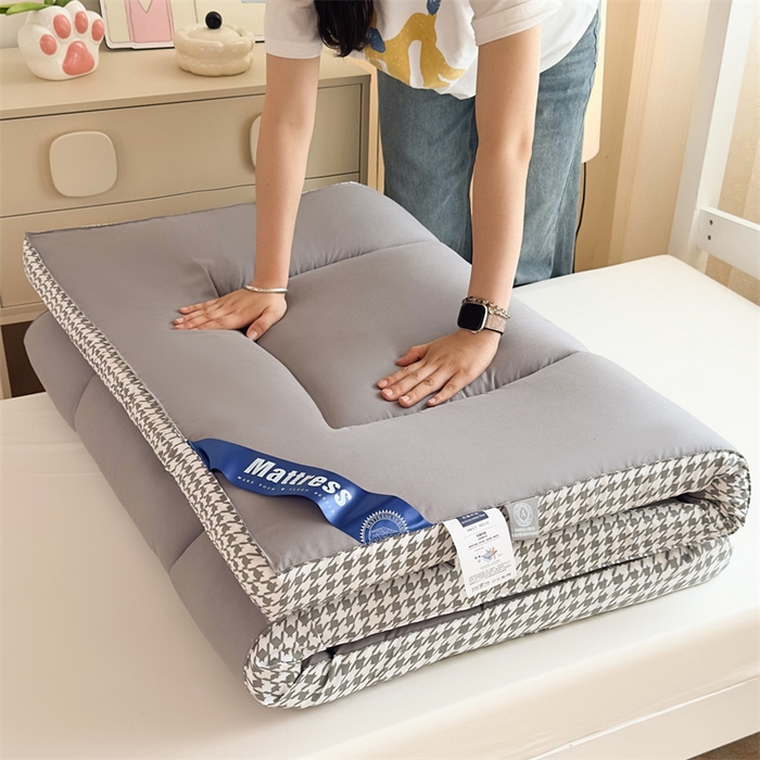 默忆 2025新款水洗棉抗菌床垫千鸟格系列 千鸟格-灰色