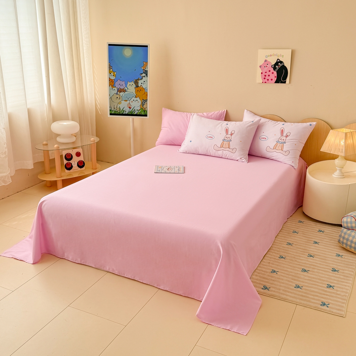 91家纺网 家纺一手货源 找家纺 （总）玉元坊 2025新款13372全棉纯棉180*230*250cm纯色床单