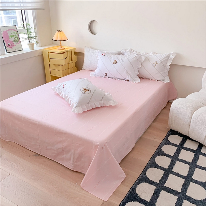 玉元坊 2025新款13372全棉纯棉180*230*250cm纯色床单 悠然小贝床单