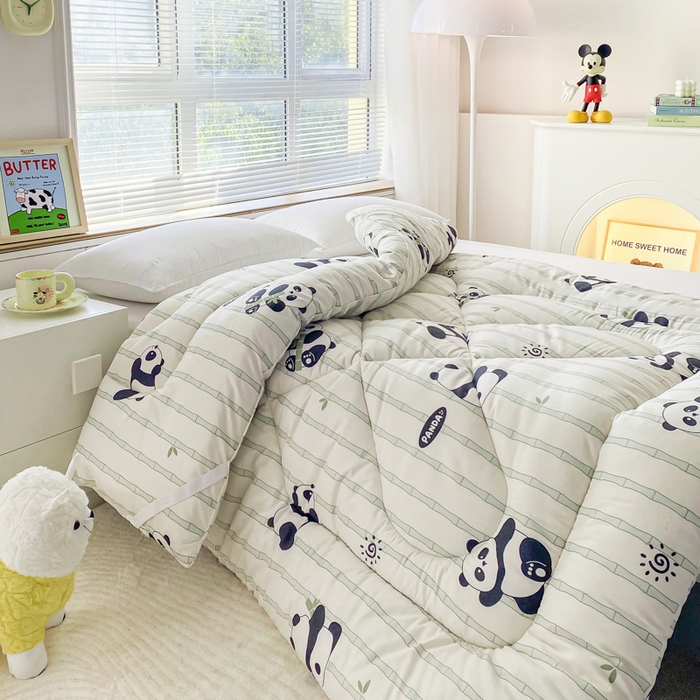 91家纺网 家纺一手货源 找家纺 缦卡琳家纺 2025新款活性生态棉纤维床垫 国宝嘟嘟