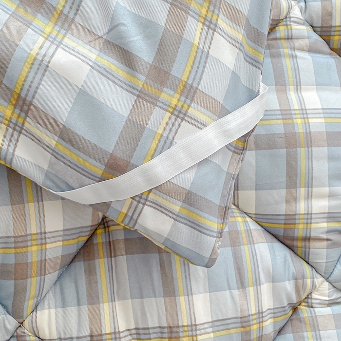 91家纺网 家纺一手货源 找家纺 缦卡琳家纺 2025新款活性生态棉纤维床垫 绿格子