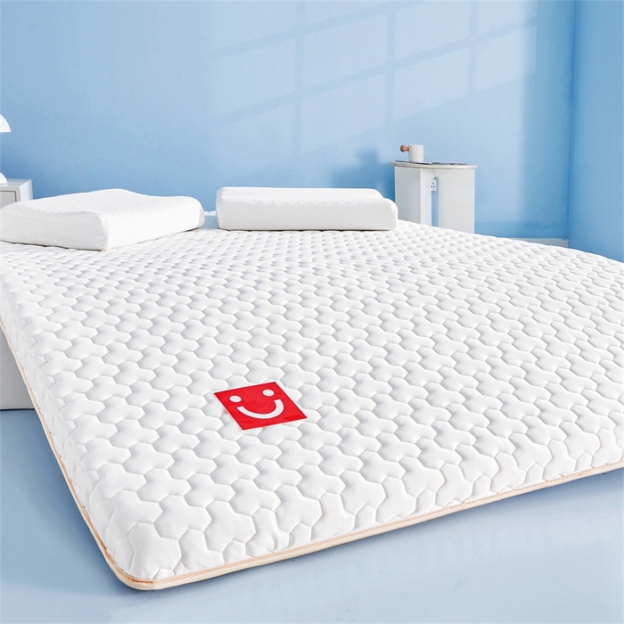 91家纺网 家纺一手货源 找家纺 芊梵床垫 2025新款A类牛奶丝乳胶硬质棉床垫-成人款 笑脸-纯净白