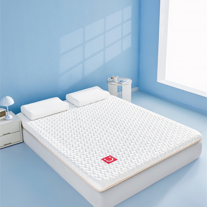 91家纺网 家纺一手货源 找家纺 芊梵床垫 2025新款A类牛奶丝乳胶硬质棉床垫-成人款 笑脸-纯净白