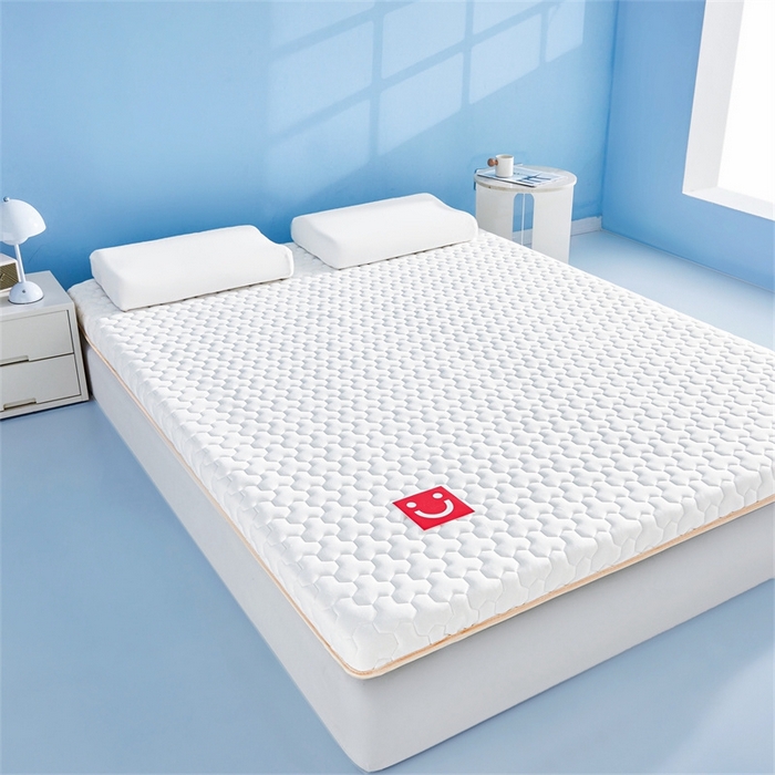 91家纺网 家纺一手货源 找家纺 芊梵床垫 2025新款A类牛奶丝乳胶硬质棉床垫-成人款 笑脸-纯净白