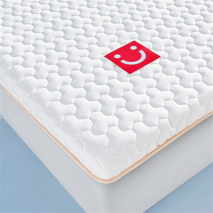 91家纺网 家纺一手货源 找家纺 芊梵床垫 2025新款A类牛奶丝乳胶硬质棉床垫-成人款 笑脸-纯净白