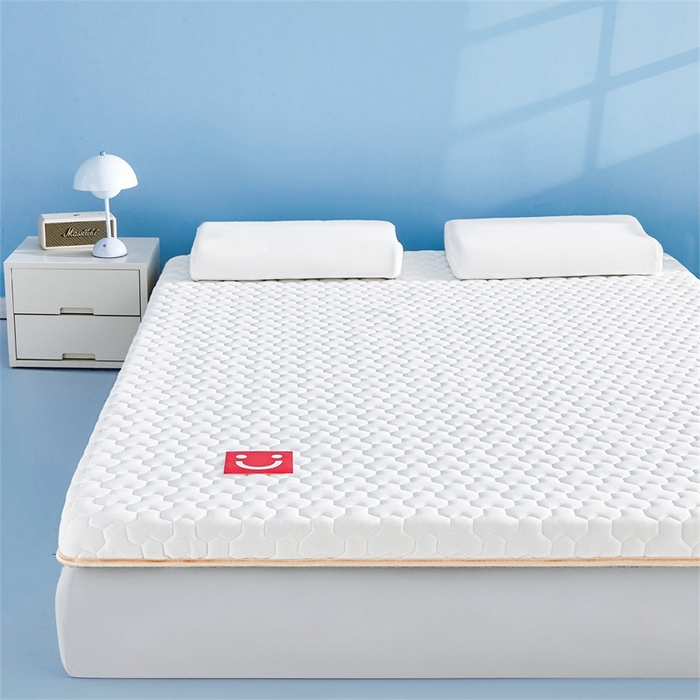 91家纺网 家纺一手货源 找家纺 芊梵床垫 2025新款A类牛奶丝乳胶硬质棉床垫-成人款 笑脸-纯净白