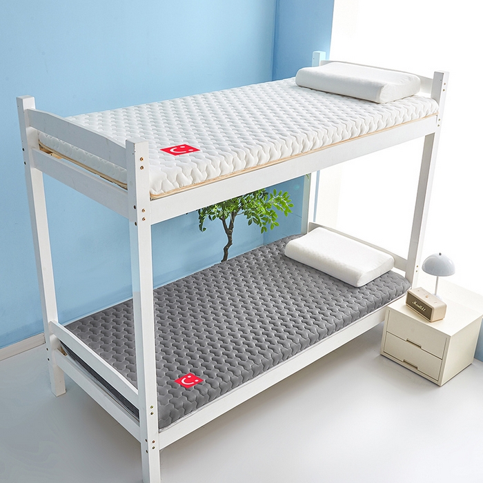 91家纺网 家纺一手货源 找家纺 芊梵床垫 2025新款A类牛奶丝乳胶硬质棉床垫-学生款 笑脸-纯净白