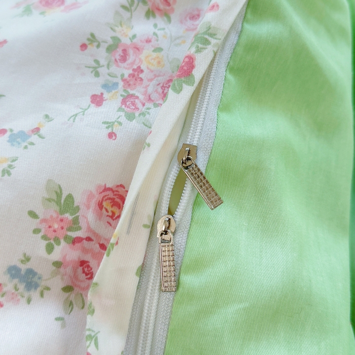 91家纺网 家纺一手货源 找家纺 铭博家纺 新款直播爆款网红全棉四件套13070印花吊边一字绣纯棉被套工艺款 韶棠-浅