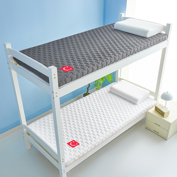 91家纺网 家纺一手货源 找家纺 芊梵床垫 2025新款A类牛奶丝乳胶硬质棉床垫-学生款 笑脸-星辰灰