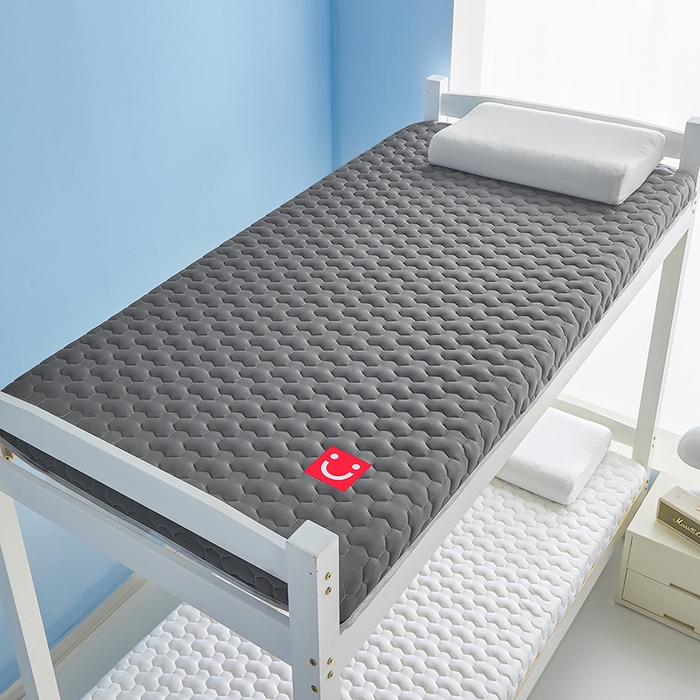 91家纺网 家纺一手货源 找家纺 芊梵床垫 2025新款A类牛奶丝乳胶硬质棉床垫-学生款 笑脸-星辰灰