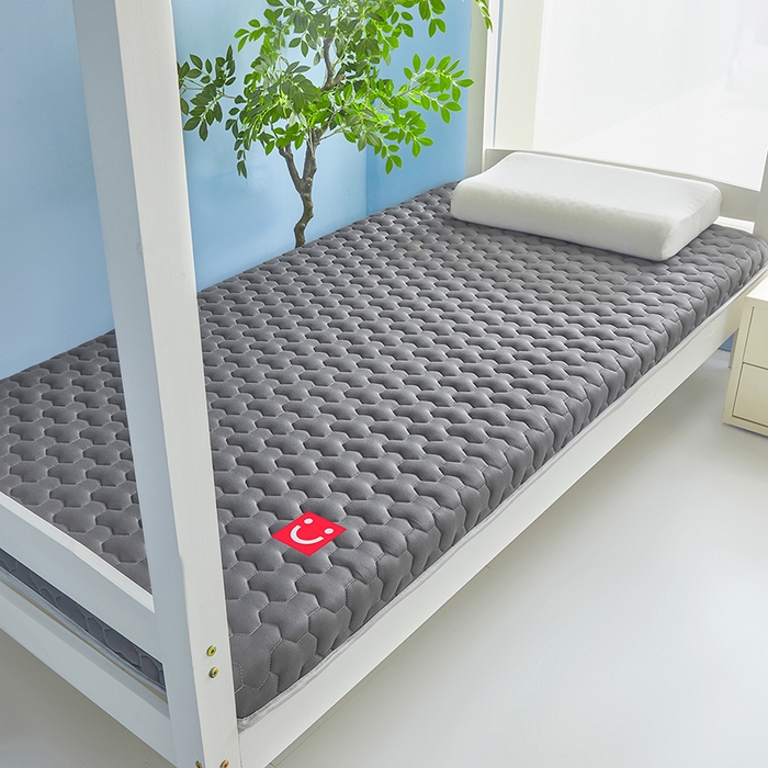 91家纺网 家纺一手货源 找家纺 芊梵床垫 2025新款A类牛奶丝乳胶硬质棉床垫-学生款 笑脸-星辰灰