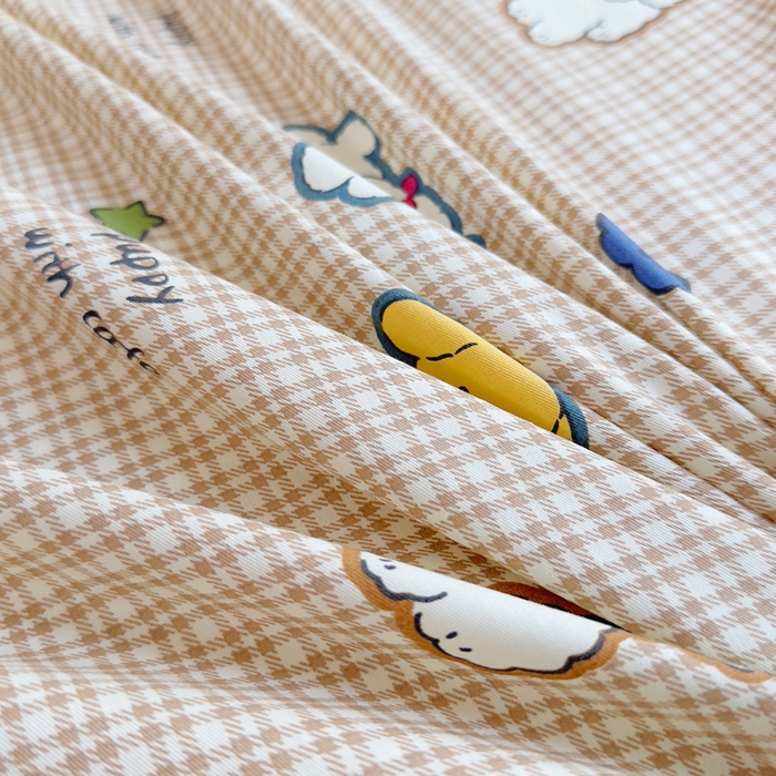 91家纺网 家纺一手货源 找家纺 铭博家纺 新款直播爆款网红全棉四件套13070印花吊边一字绣纯棉被套工艺款 格间小梦