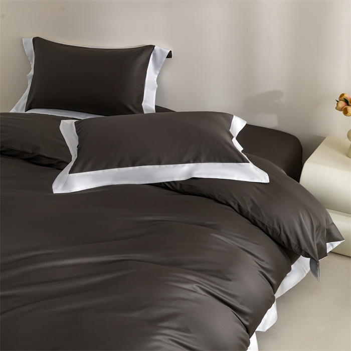 91家纺网 家纺一手货源 找家纺 （总）晶缦家纺 2025新款纯棉全棉双股100支贡缎长绒棉拼边四件套