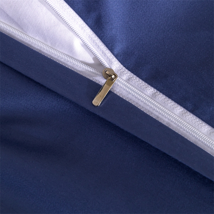 91家纺网 家纺一手货源 找家纺 晶缦家纺 2025新款纯棉全棉50支双股贡缎长绒棉拼边四件套 流光绮境-霁蓝