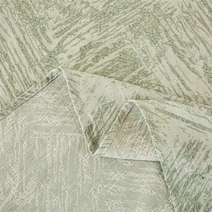 91家纺网 家纺一手货源 找家纺 灰鲸 2025新款全棉纯棉三层纱色织提花床单 本色-绿