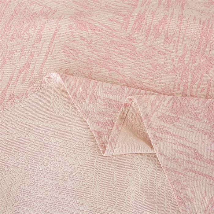 91家纺网 家纺一手货源 找家纺 灰鲸 2025新款全棉纯棉三层纱色织提花床单 本色-粉