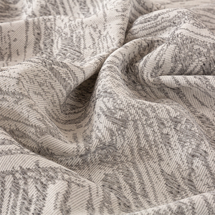 91家纺网 家纺一手货源 找家纺 灰鲸 2025新款全棉纯棉三层纱色织提花床单 本色-灰