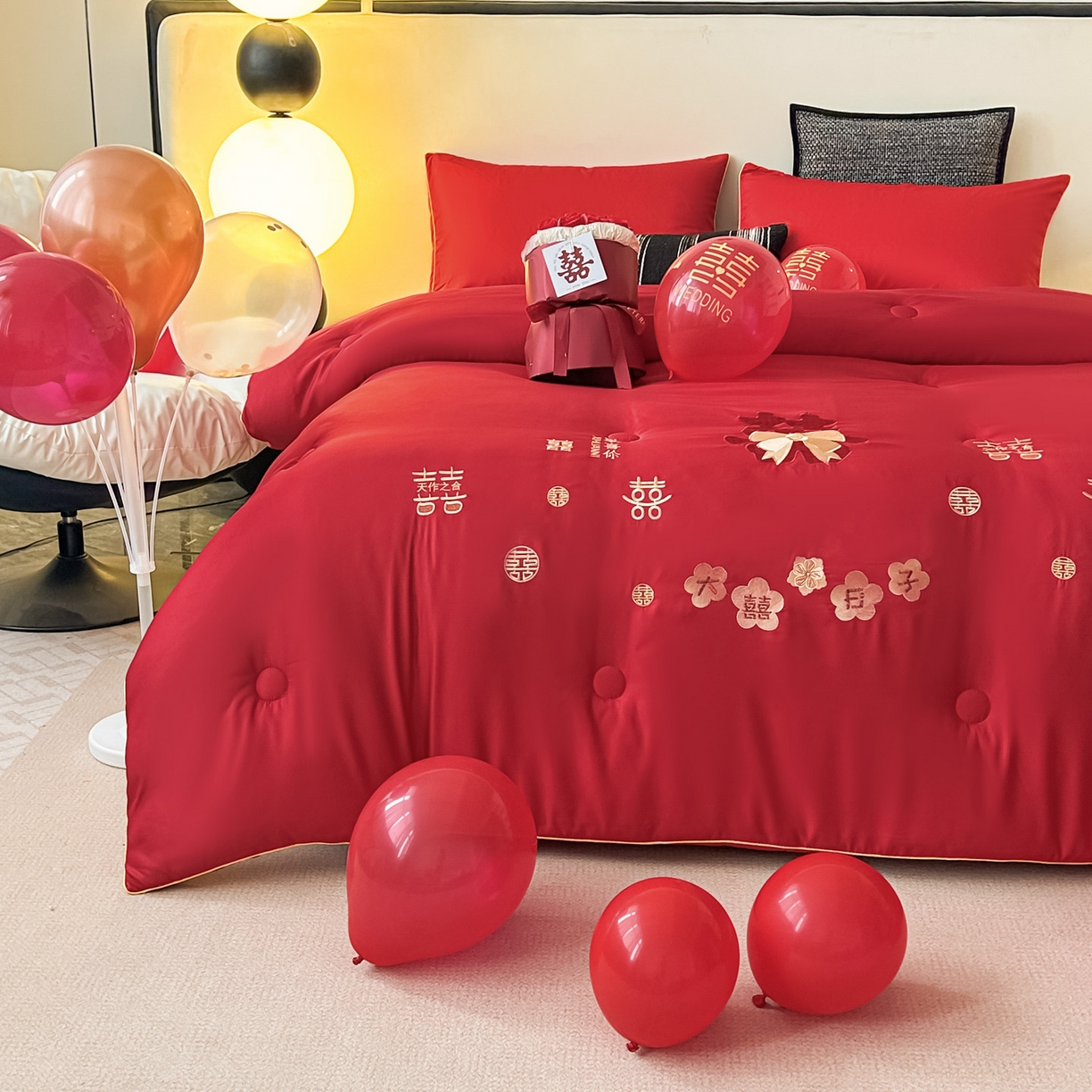 91家纺网 家纺一手货源 找家纺 （总）壹张床2025新款婚庆水洗棉大豆冬被