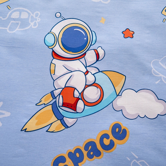 91家纺网 家纺一手货源 找家纺 乐秀家纺 2025新款全棉幼儿园被子三件套卡通纯棉被套被芯六件套 乘风宇宙