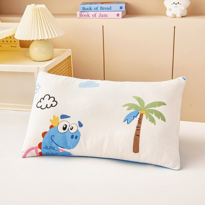 91家纺网 家纺一手货源 找家纺 乐秀家纺 2025新款全棉幼儿园被子三件套卡通纯棉被套被芯六件套 度假恐龙