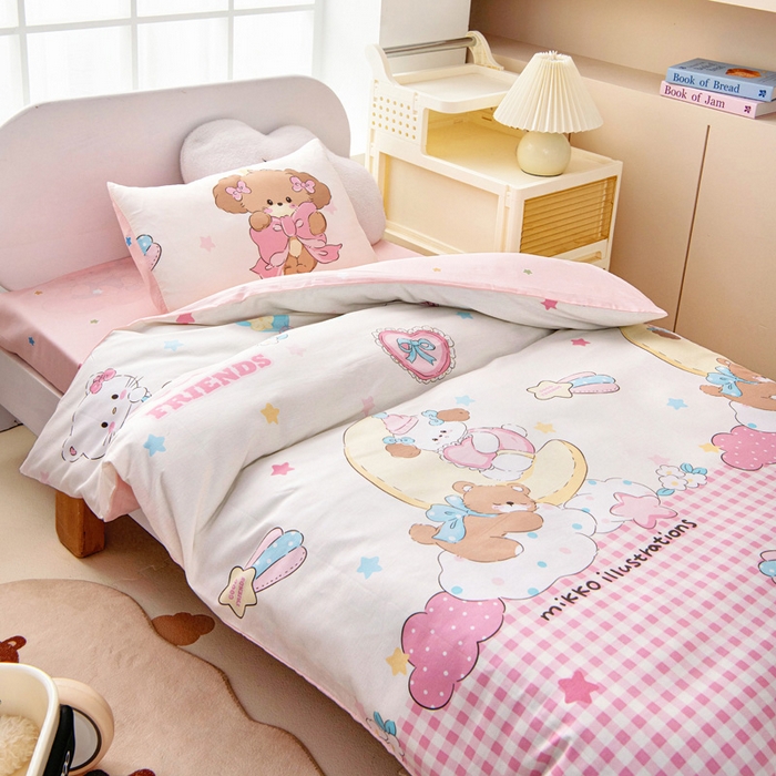 91家纺网 家纺一手货源 找家纺 乐秀家纺 2025新款全棉幼儿园被子三件套卡通纯棉被套被芯六件套 可爱国度