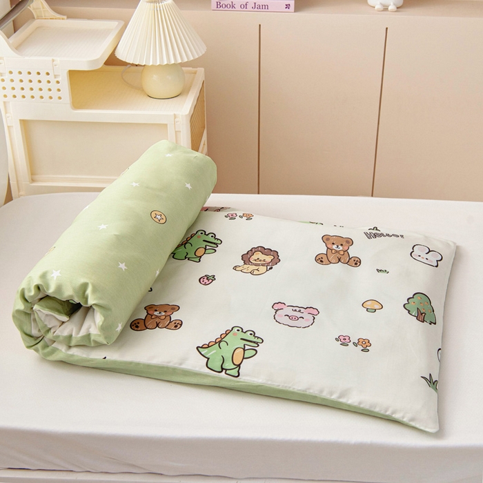 91家纺网 家纺一手货源 找家纺 乐秀家纺 2025新款全棉幼儿园被子三件套卡通纯棉被套被芯六件套 快乐派对