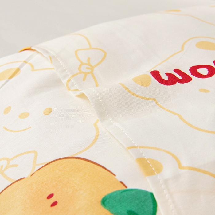 91家纺网 家纺一手货源 找家纺 乐秀家纺 2025新款全棉幼儿园被子三件套卡通纯棉被套被芯六件套 领结小熊