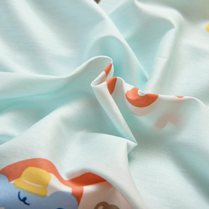 91家纺网 家纺一手货源 找家纺 乐秀家纺 2025新款全棉幼儿园被子三件套卡通纯棉被套被芯六件套 趣味巴士