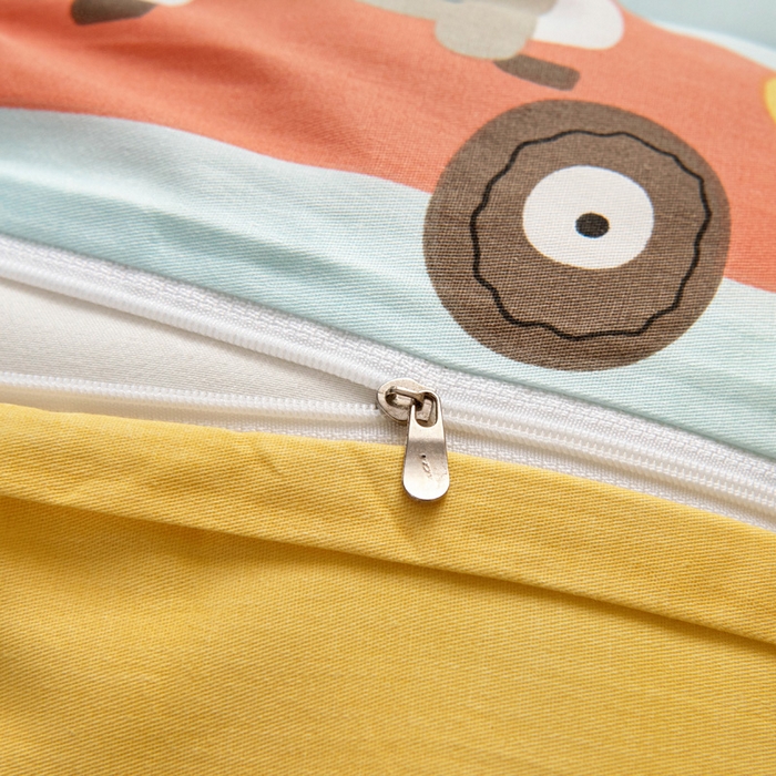 91家纺网 家纺一手货源 找家纺 乐秀家纺 2025新款全棉幼儿园被子三件套卡通纯棉被套被芯六件套 趣味巴士