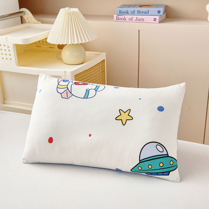 91家纺网 家纺一手货源 找家纺 乐秀家纺 2025新款全棉幼儿园被子三件套卡通纯棉被套被芯六件套 太空卫士