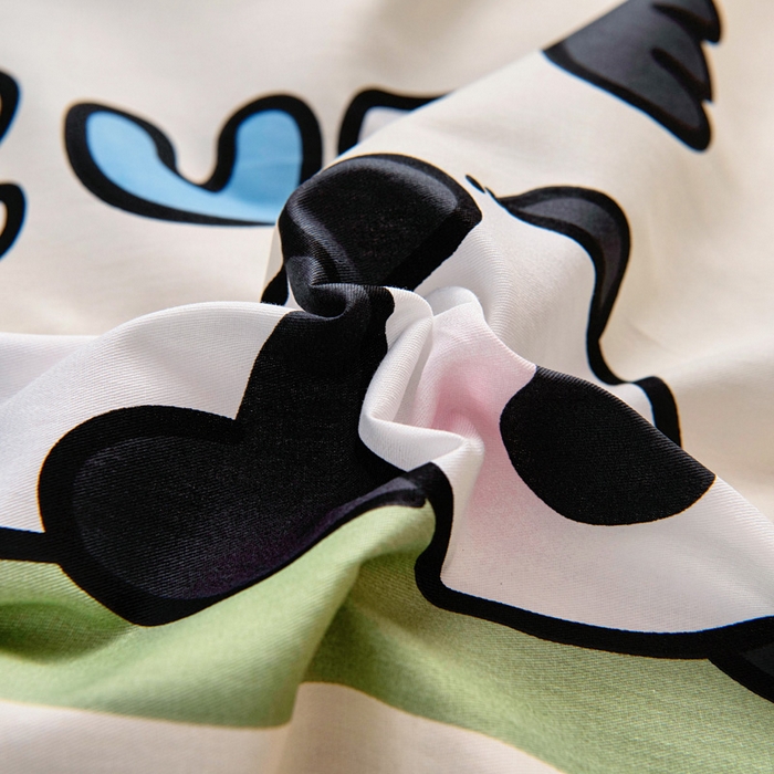 91家纺网 家纺一手货源 找家纺 乐秀家纺 2025新款全棉幼儿园被子三件套卡通纯棉被套被芯六件套 熊猫嬉戏