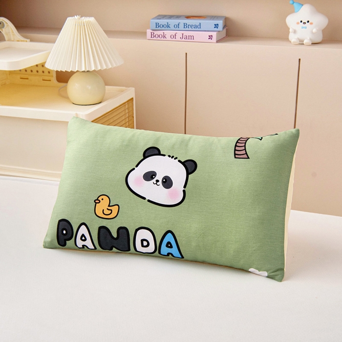 91家纺网 家纺一手货源 找家纺 乐秀家纺 2025新款全棉幼儿园被子三件套卡通纯棉被套被芯六件套 熊猫嬉戏