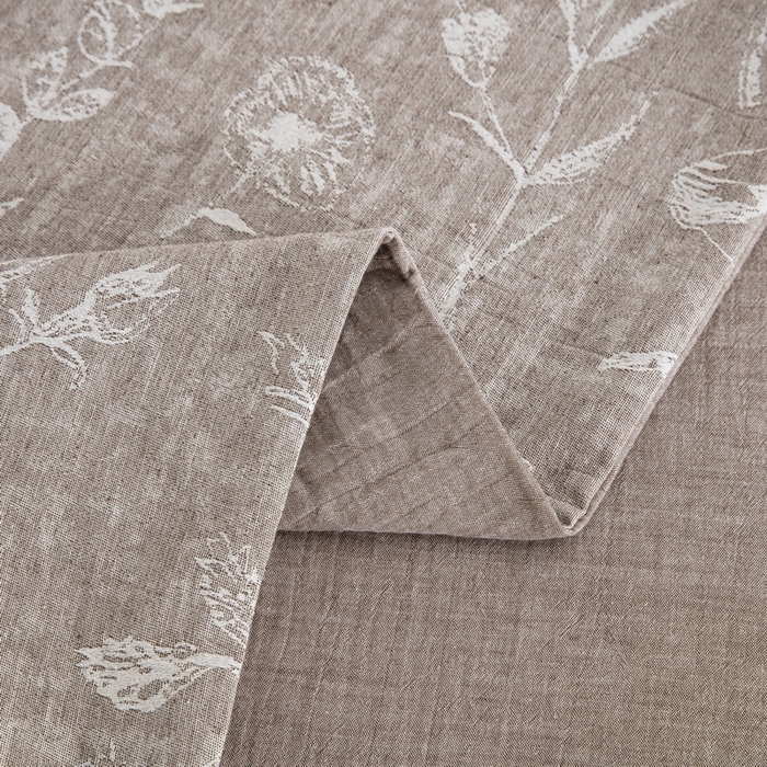 91家纺网 家纺一手货源 找家纺 鲁爱家纺供货 2025新款AB版棉麻工艺款四件套 烟花-咖