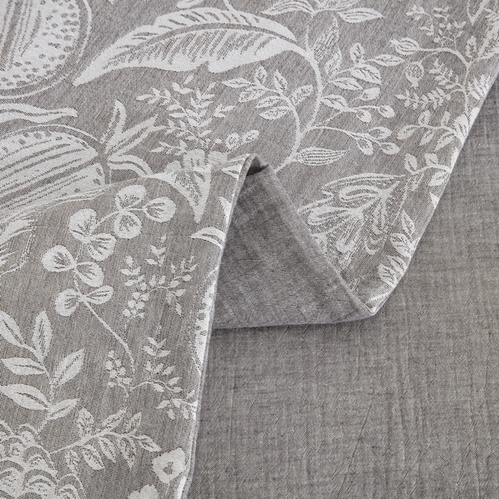 91家纺网 家纺一手货源 找家纺 鲁爱家纺供货 2025新款AB版棉麻工艺款四件套 时来运转-灰