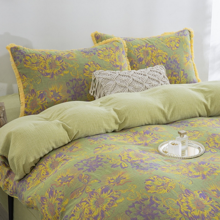 91家纺网 家纺一手货源 找家纺 （总）鲁爱家纺供货 2025新款简易款双层纱四件套（纯跑量）