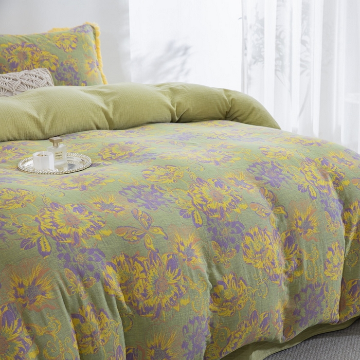 91家纺网 家纺一手货源 找家纺 （总）鲁爱家纺供货 2025新款简易款双层纱四件套（纯跑量）