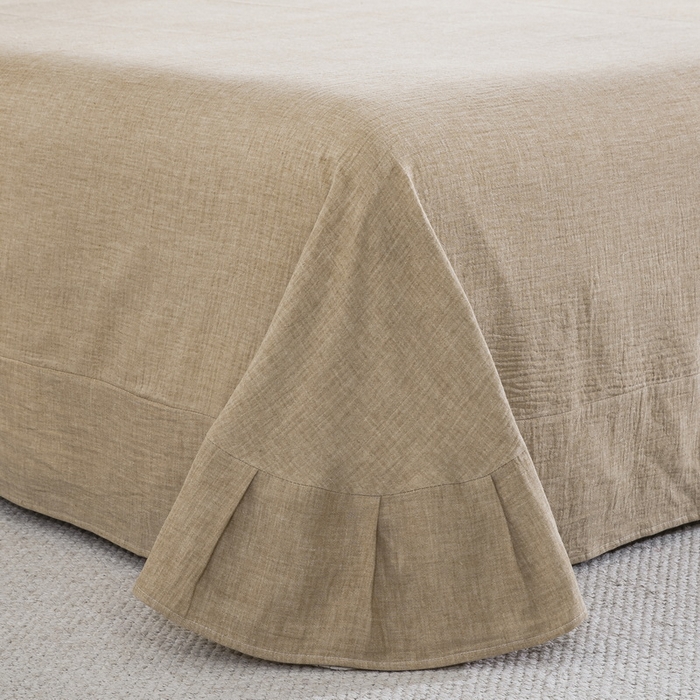 91家纺网 家纺一手货源 找家纺 鲁爱家纺供货 2025新款简易款双层纱四件套（纯跑量） 蝴蝶醉-咖