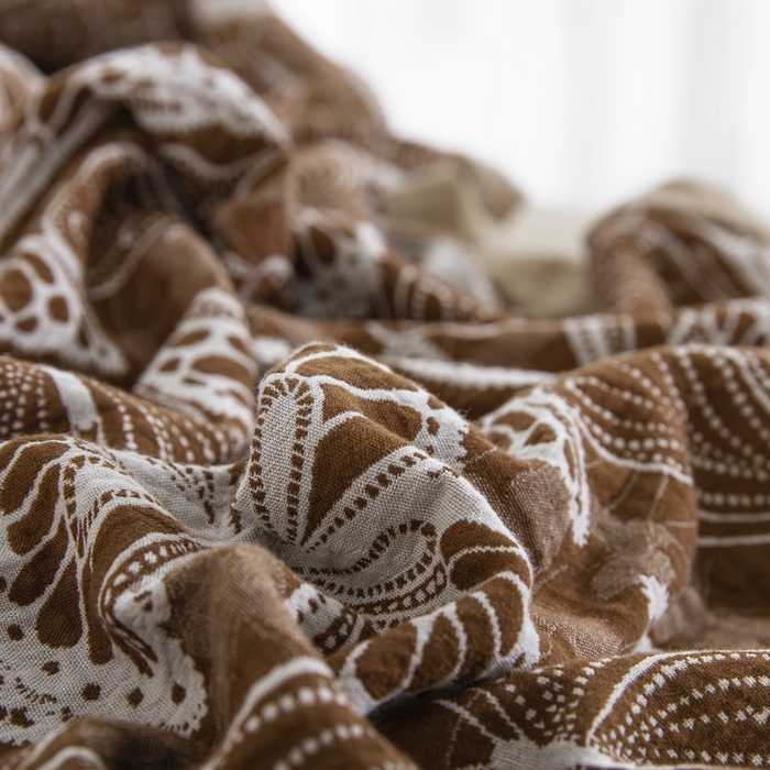 91家纺网 家纺一手货源 找家纺 鲁爱家纺供货 2025新款简易款双层纱四件套（纯跑量） 蝴蝶醉-咖