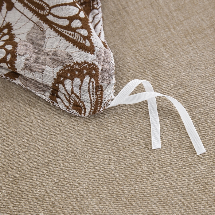 91家纺网 家纺一手货源 找家纺 鲁爱家纺供货 2025新款简易款双层纱四件套（纯跑量） 蝴蝶醉-咖