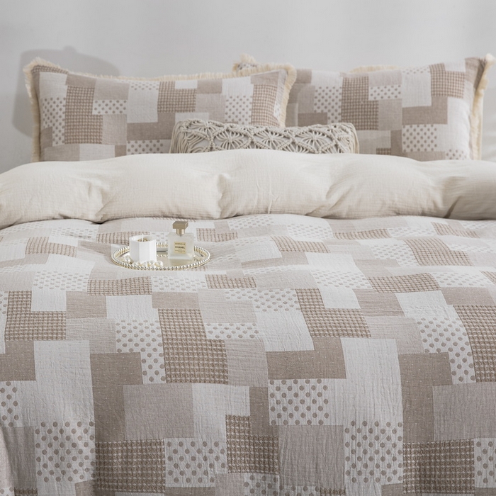 91家纺网 家纺一手货源 找家纺 鲁爱家纺供货2025新款简易款棉麻四件套（纯跑量） 宏图-米咖