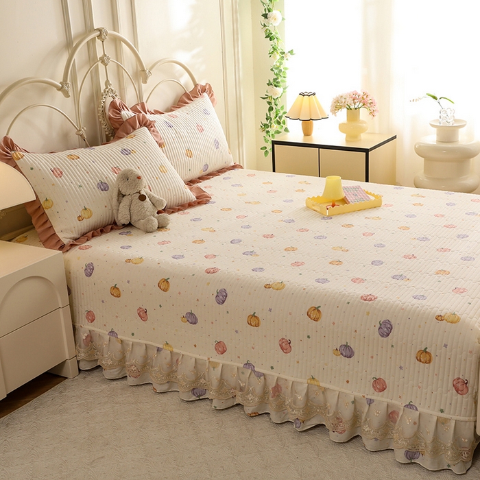 91家纺网 家纺一手货源 找家纺 美达家纺 2025新款全棉防滑榻榻米床护垫 贝贝南瓜